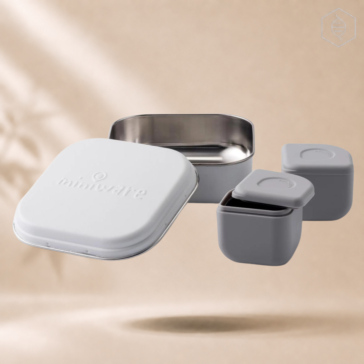 Miniware - Set Grow Bento me 2 silipods - Snow + Grey