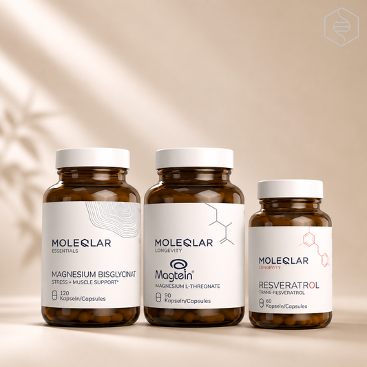 MOLEQLAR BUNDLES - PAGJUMESI DHE MJEGULLIM TRURI (Magnesium Bisglycinate + L-Threonate + Resveratrol)